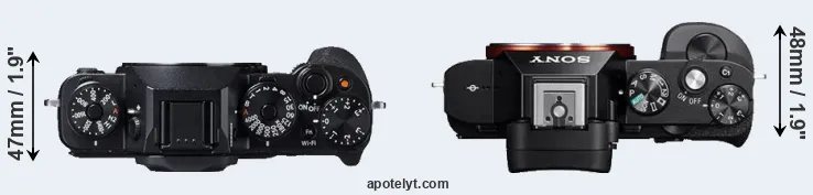 Compare X-T1 versus A7R top