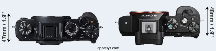 Compare X-T1 versus A7S top