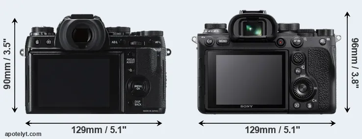 Comparison X-T1 or A9 II rear