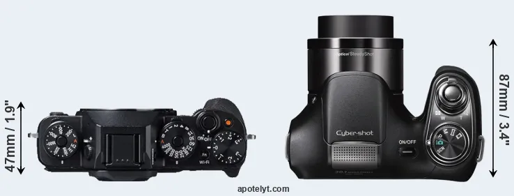 Compare X-T1 versus H200 top
