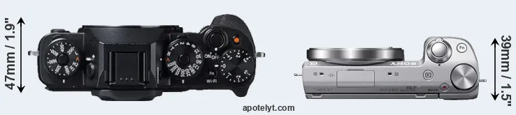 Compare X-T1 versus NEX-5T top