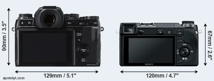 Comparison X-T1 or NEX-6 rear