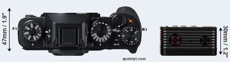 Compare X-T1 versus RX0 top