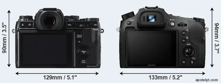 Comparison X-T1 or RX10 IV rear