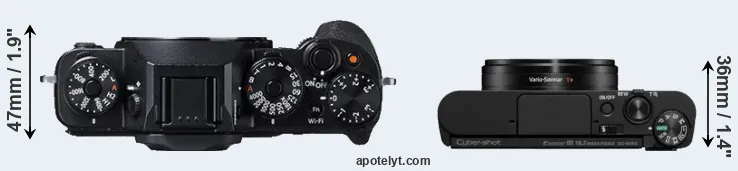 Compare X-T1 versus WX800 top