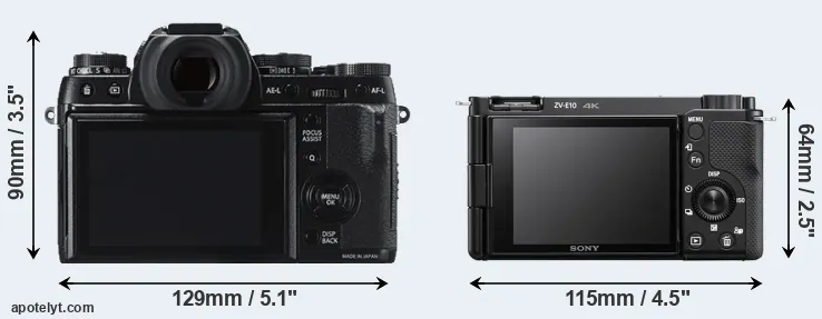 Comparison X-T1 or ZV-E10 rear