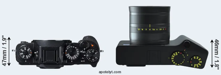 Compare X-T1 versus ZX1 top