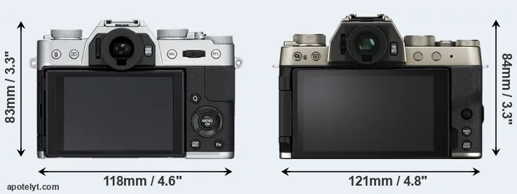 Comparison X-T10 or X-T200 rear