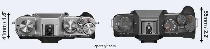 Compare X-T10 versus X-T200 top
