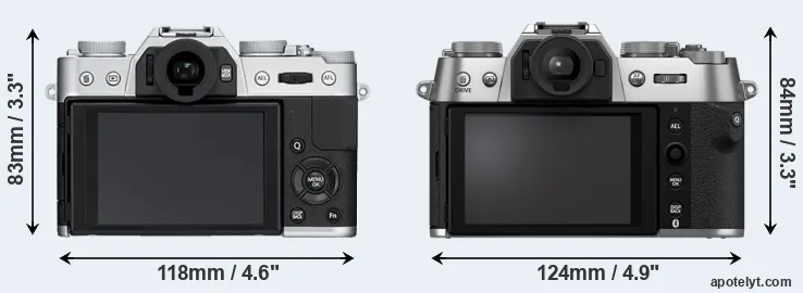 Comparison X-T10 or X-T50 rear