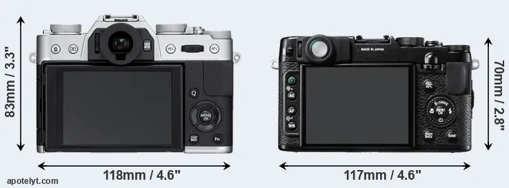 Comparison X-T10 or X10 rear