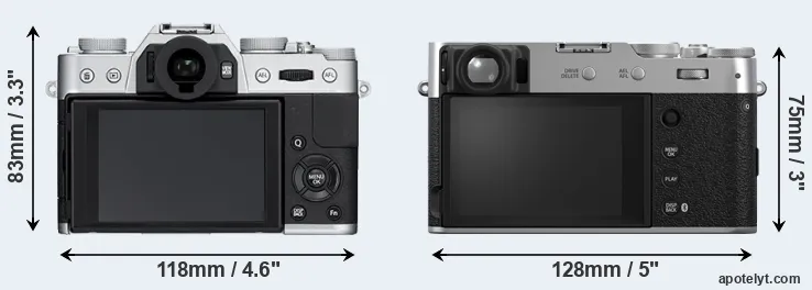 Comparison X-T10 or X100VI rear