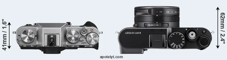 Compare X-T10 versus D-LUX 8 top
