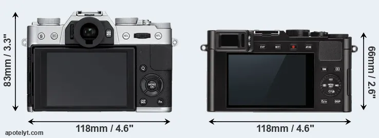 Comparison X-T10 or D-LUX Typ 109 rear