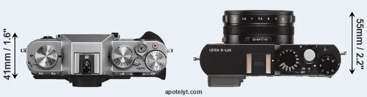 Compare X-T10 versus D-LUX Typ 109 top