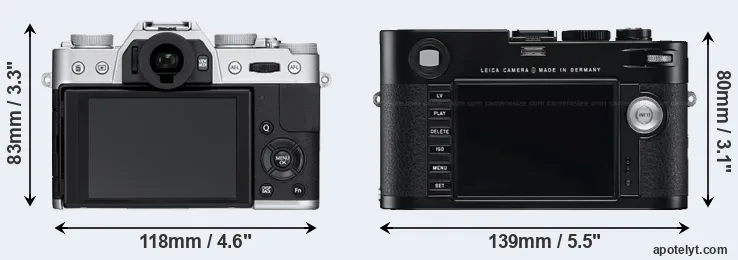 Comparison X-T10 or M Typ 240 rear