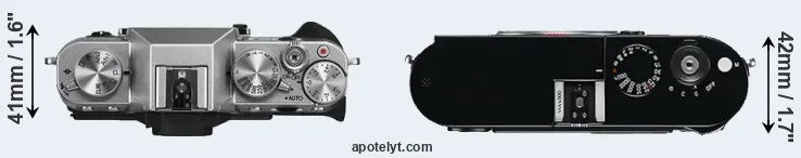 Compare X-T10 versus M Typ 240 top