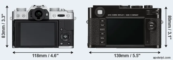 Comparison X-T10 or M Typ 262 rear