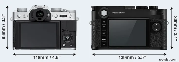 Comparison X-T10 or M10-P rear