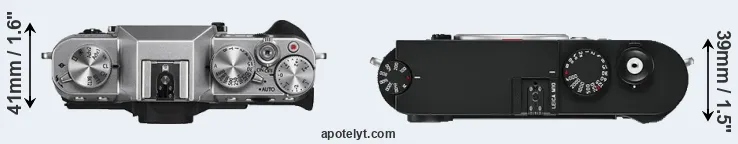 Compare X-T10 versus M10 top