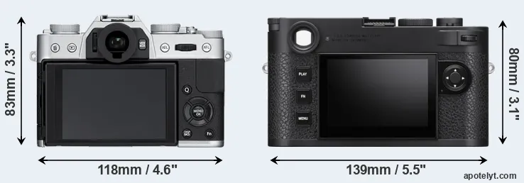 Comparison X-T10 or M11 rear