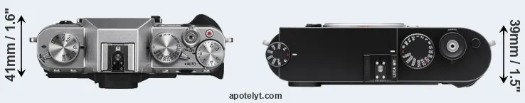 Compare X-T10 versus M11 top