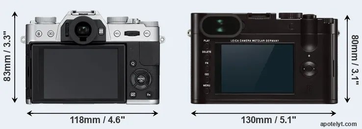 Comparison X-T10 or Q Typ 116 rear