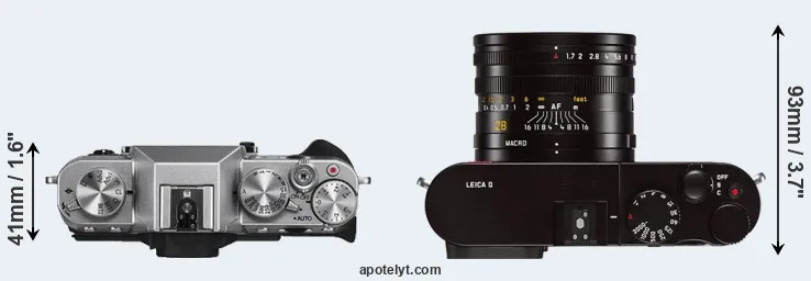 Compare X-T10 versus Q Typ 116 top