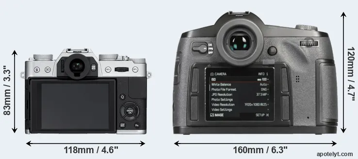 Comparison X-T10 or S-E Typ 006 rear