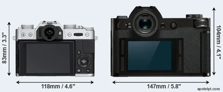 Comparison X-T10 or Leica SL rear