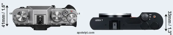 Compare X-T10 versus T Typ 701 top