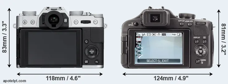 Comparison X-T10 or V-LUX 3 rear