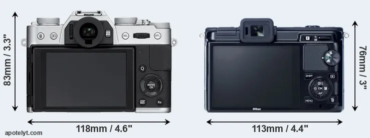 Comparison X-T10 or V1 rear