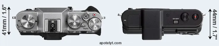Compare X-T10 versus V1 top