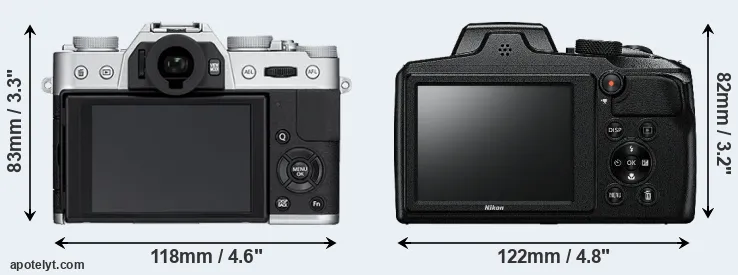 Comparison X-T10 or B600 rear