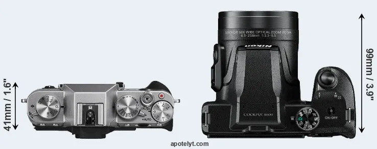 Compare X-T10 versus B600 top