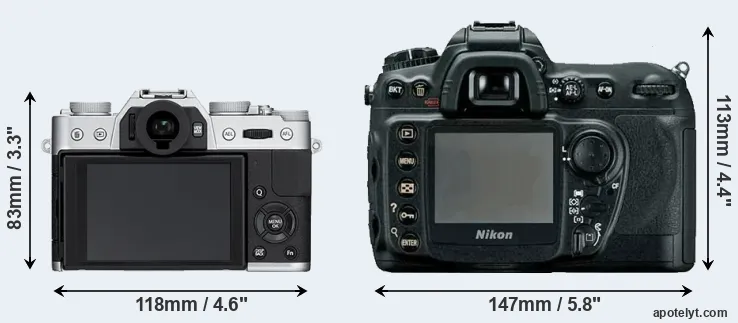 Comparison X-T10 or D200 rear