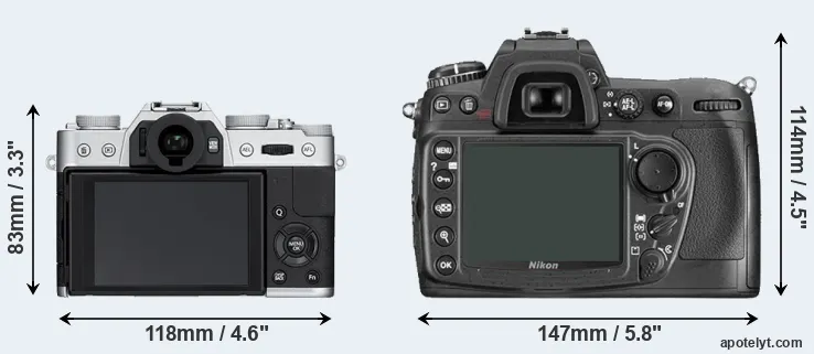 Comparison X-T10 or D300 rear