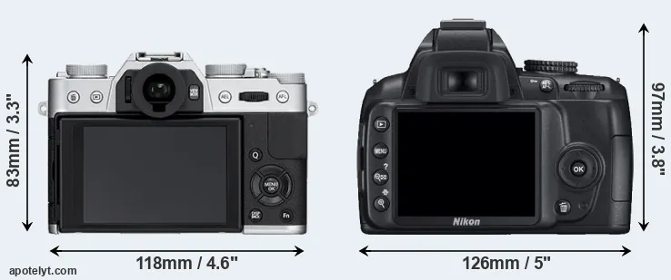 Comparison X-T10 or D3000 rear