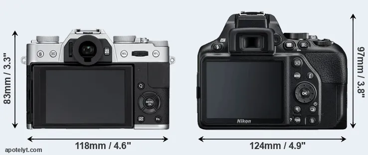 Comparison X-T10 or D3500 rear