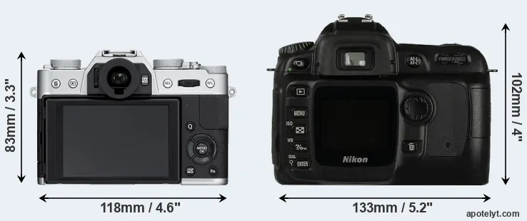 Comparison X-T10 or D50 rear