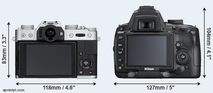 Comparison X-T10 or D5000 rear