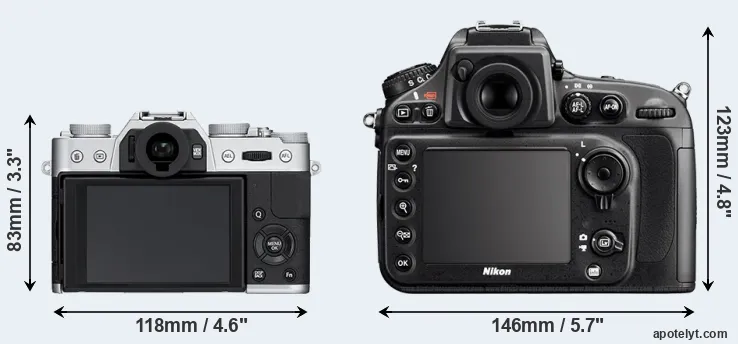Comparison X-T10 or D800 rear