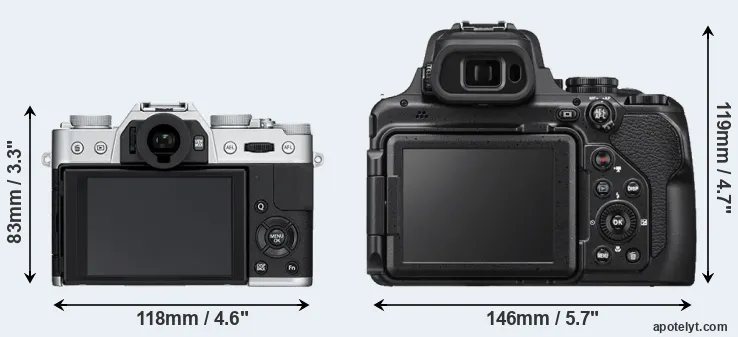 Comparison X-T10 or P1000 rear
