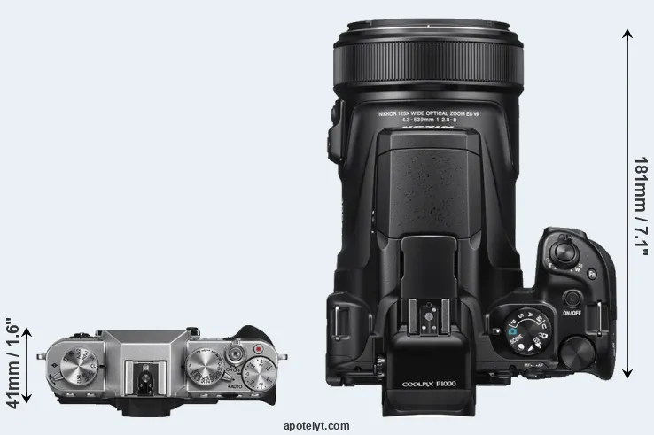 Compare X-T10 versus P1000 top