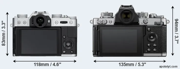 Comparison X-T10 or Z fc rear