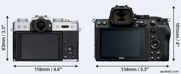 Comparison X-T10 or Z5 rear
