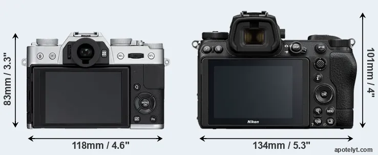 Comparison X-T10 or Z6 II rear