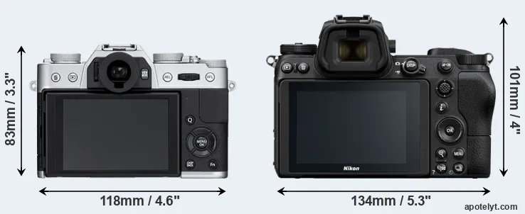 Comparison X-T10 or Z6 rear