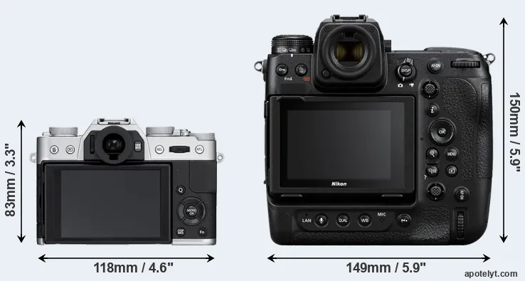 Comparison X-T10 or Z9 rear